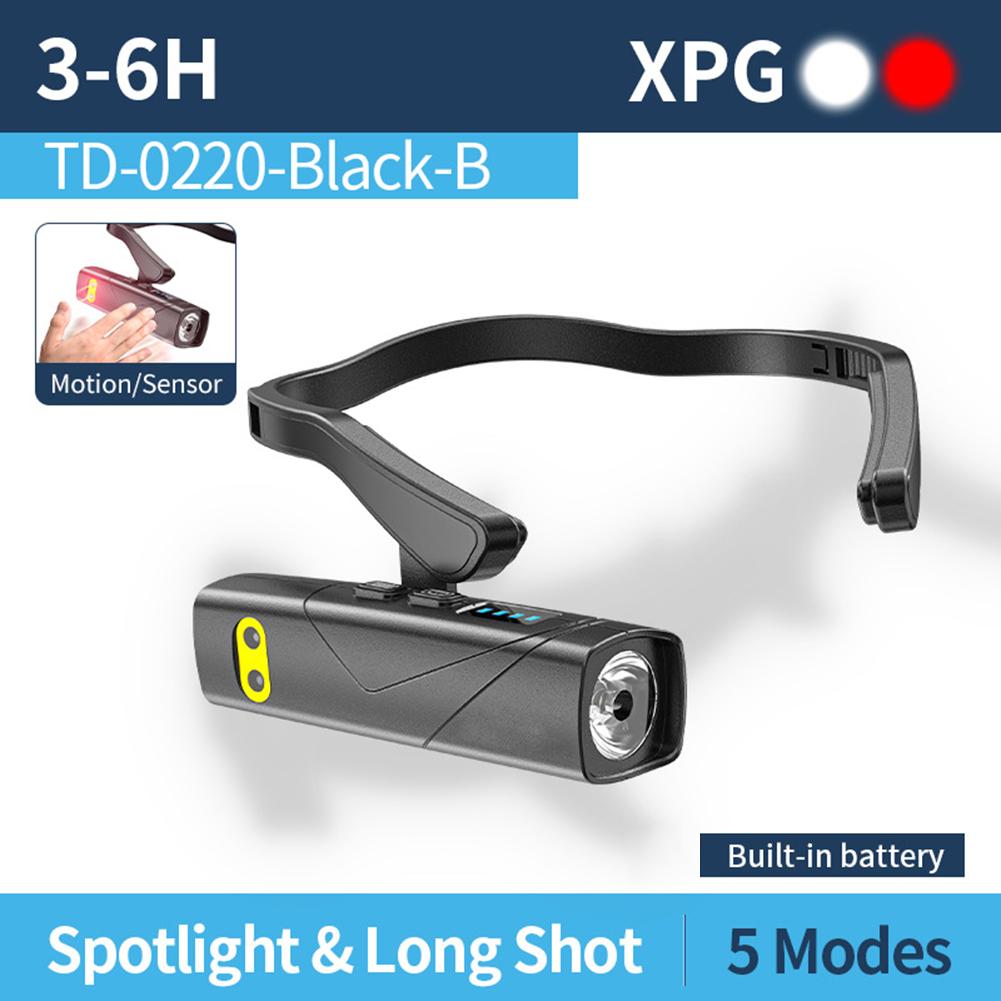 XPG LED Ear-Mounted Headlamp USB Rechargeable Motion Sensor Super Bright Headlight for Camping Mountain Climbing