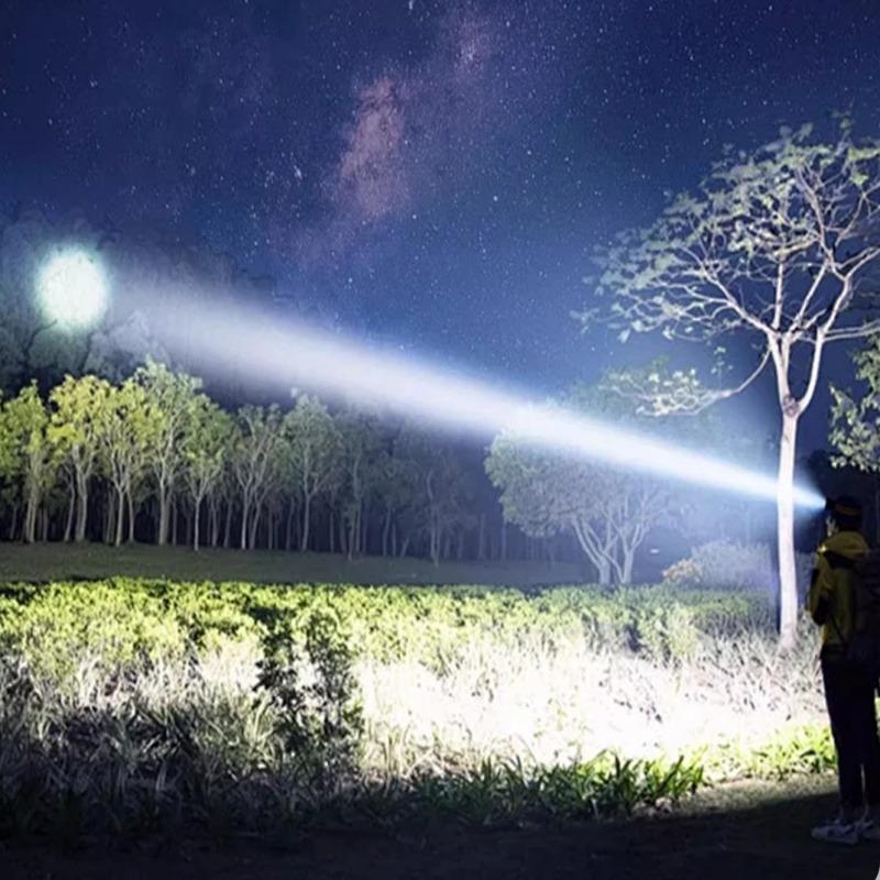 (10 Years Warranty) Super Bright LED White/Yellow Headlight Rechargeable Zoom Headamp Long Life Hands-Free Flashlight for Outdoor Camping Fishing Cycling Hiking Adventure