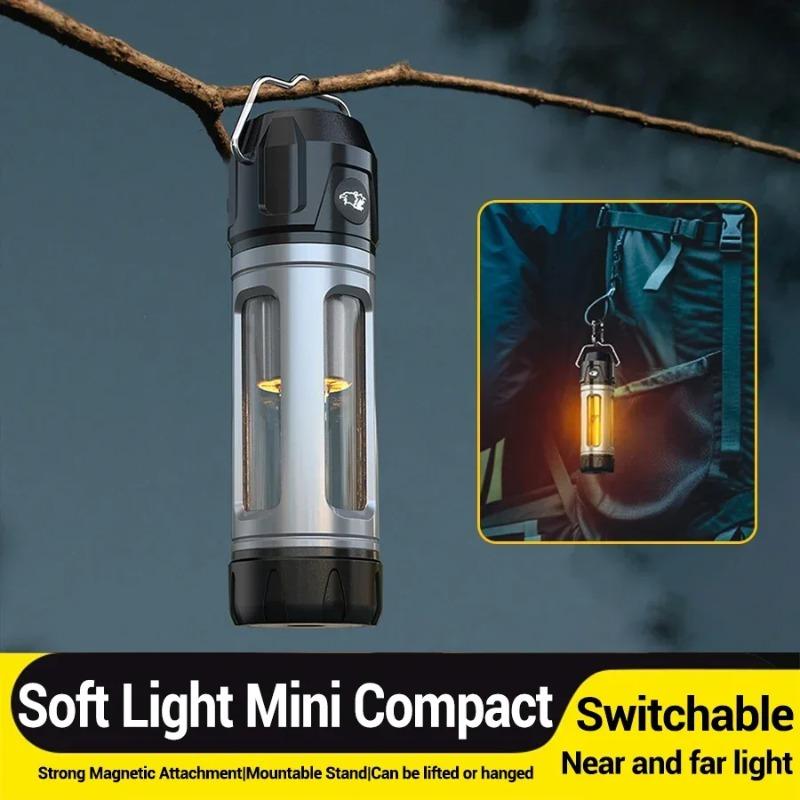 Multifunction Portable Camping Light with Hook Rechargeable Waterproof Camping Lamp with Warm&Cool Light for Outdoor Camping Tent Emergency Hiking