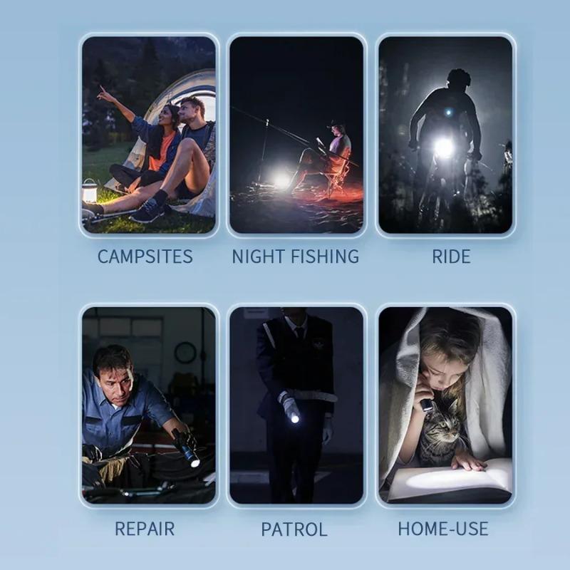 Super Bright LED Zoomable Flashlight 5 Lighting Modes Waterproof Torch with Clip for Outdoor Hiking Fishing Emergency Flashlight 5 Lighting Modes Waterproof Torch with Clip for Outdoor Hiking Fishing Emergency