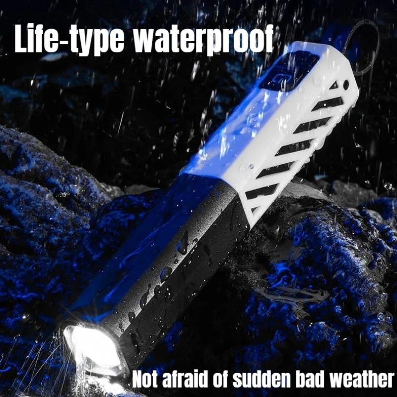 Ultra Bright LED Zoomable Flashlight 5 Lighting Modes Rechargeable Waterproof Torch for Camping Mountaineering Hiking