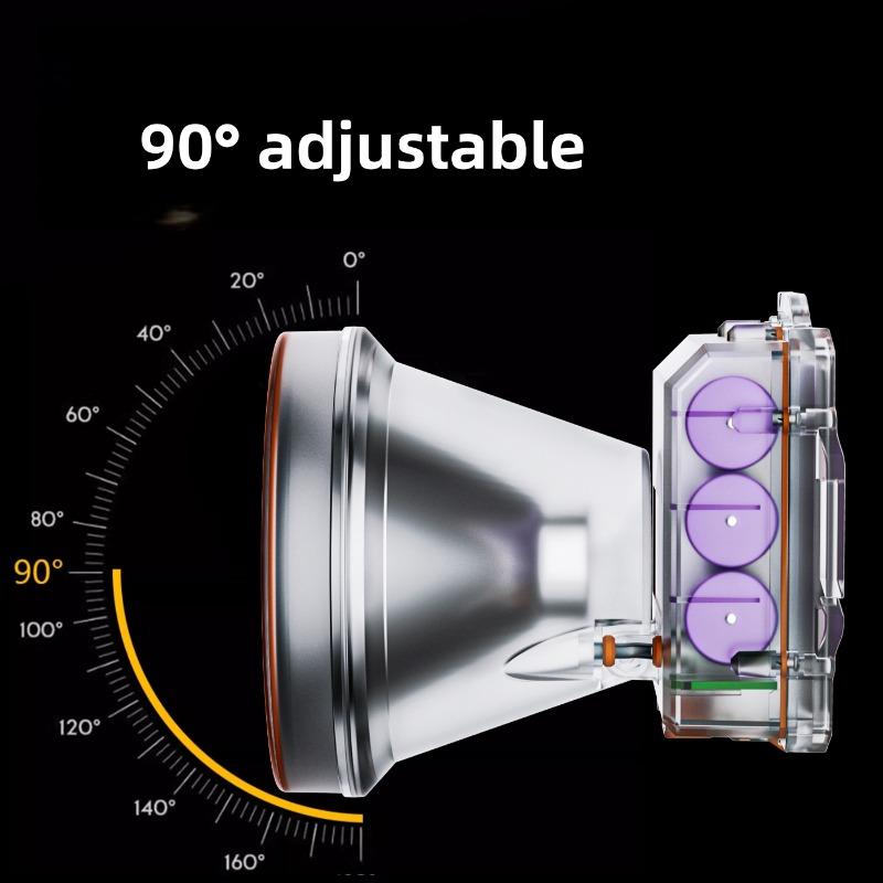 Super Bright LED Diving Headlight Underwater 100 Meters Diving Flashlight Long Endurance Diving Light Is Used for Underwater Photography, Fishing, Camping, and Exploration