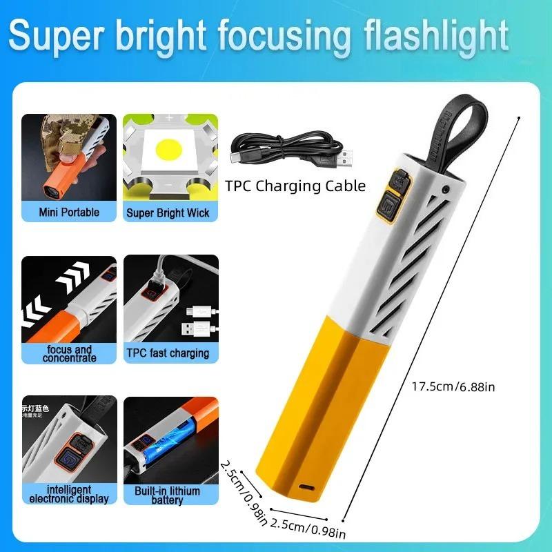Ultra Bright LED Zoomable Flashlight 5 Lighting Modes Rechargeable Waterproof Torch for Camping Mountaineering Hiking