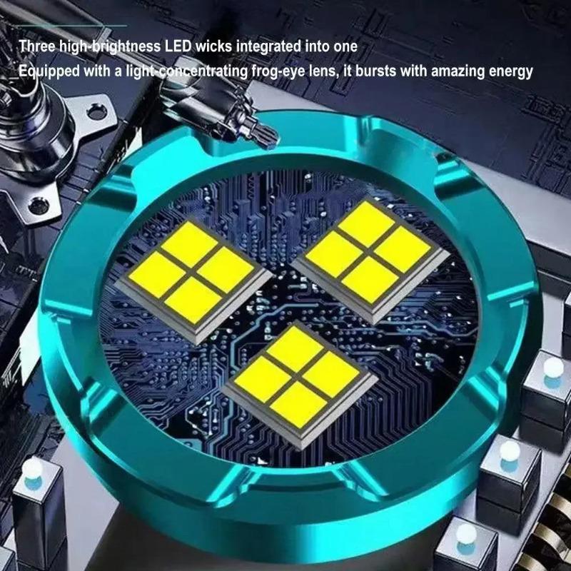 Super Bright LED Flashlight with Cap Clip 4 Modes Lighting USB Recharge Edc Torch with COB Side Light for Outdoor Camping Hiking Fishing Cycling Car Repair