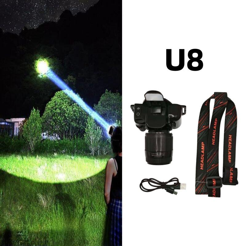 Super Bright LED Headlamp Zoomable White/yellow/blue/red Rechargeable Headlight Suitable for Outdoor Fishing Camping