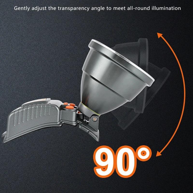 Super Bright LED Aluminum Headlight Rechargeable Waterproof Headlamp with Blue&Yellow Light for Camping Camping Adventure Hiking