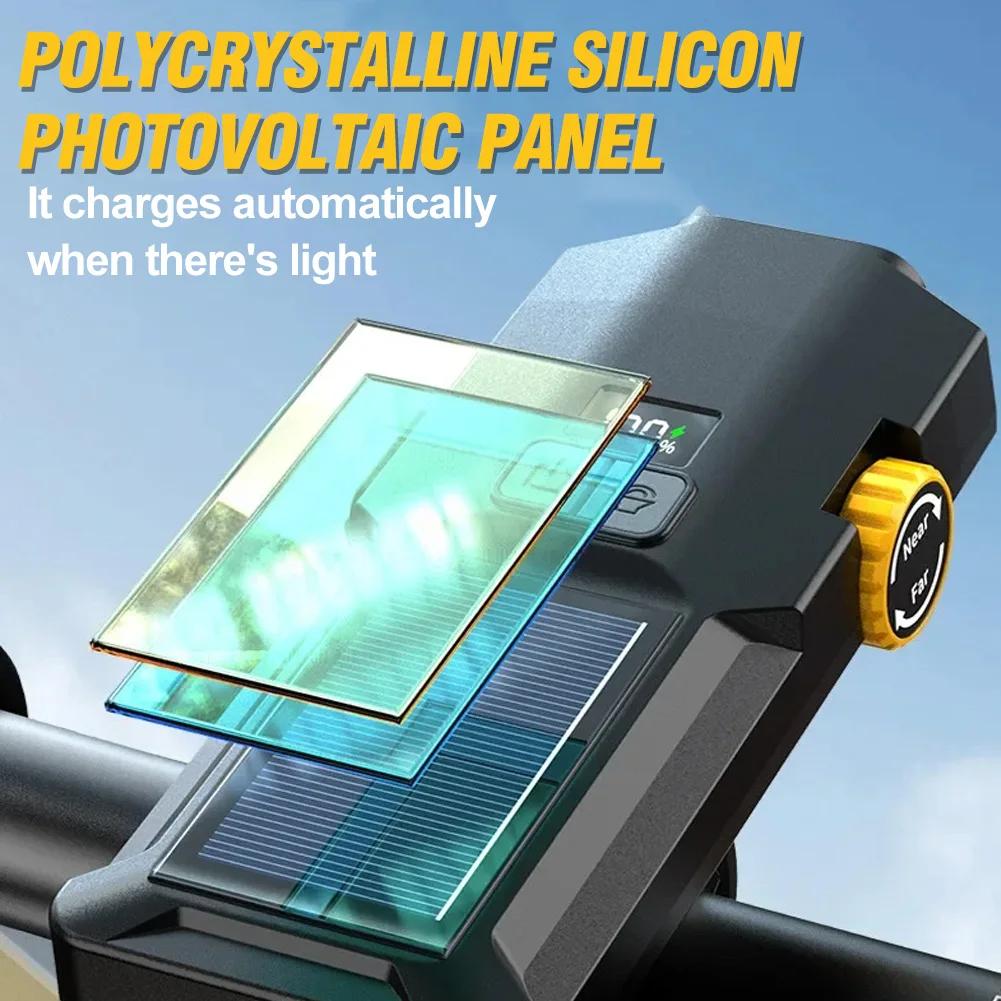 Outdoor Bike Light USB/Solar Rechargeable LED Bicycle Light Waterproof Headlight Bike Accessories for night cycling