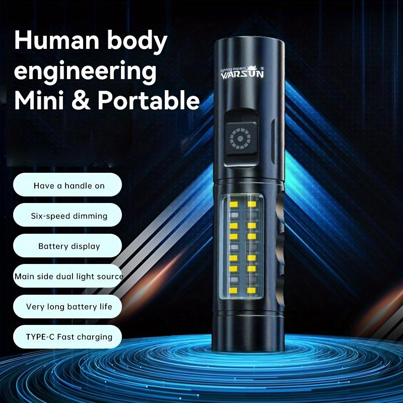 LED Rechargeable Flashlight Multifunctional Outdoor Portable Zoomable Torch for Outdoor Camping Hiking Fishing