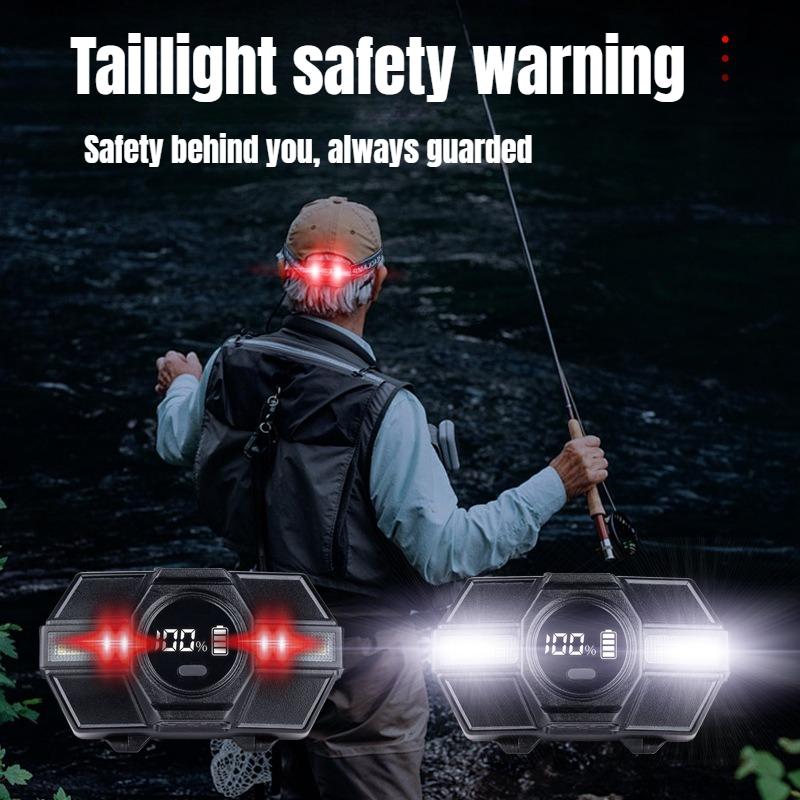 Ultra Bright LED Zoomable Headlight 4 Light Source Induction Headlamp with Red&white COB Side Light for Camping Fishing Hiking Cycling