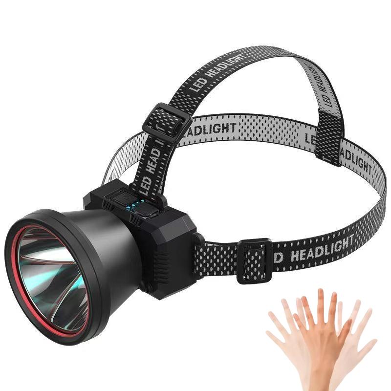 (10 Years Warranty) Ultra Bright LED Induction Headlight Rechargeable Long Endurance Waterproof Headlamp with Power Display for Fishing Camping Cycling Mountaineering