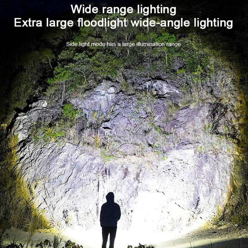 Ultra Bright LED Zoomable Flashlight 5 Lighting Modes Rechargeable Waterproof Torch for Camping Mountaineering Hiking