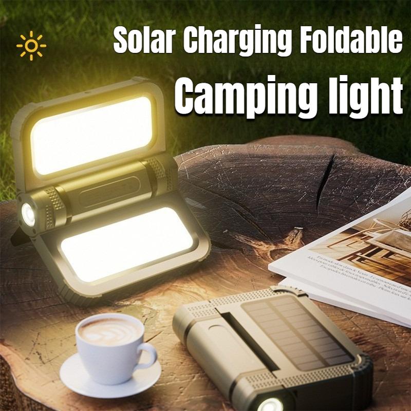 Ultra Bright LED Hanging Camping Light  Multifunction Solar Charging Foldable Waterproof Tent Lantern with Battery Level Display for Outdoor Camping Hiking Maintenance