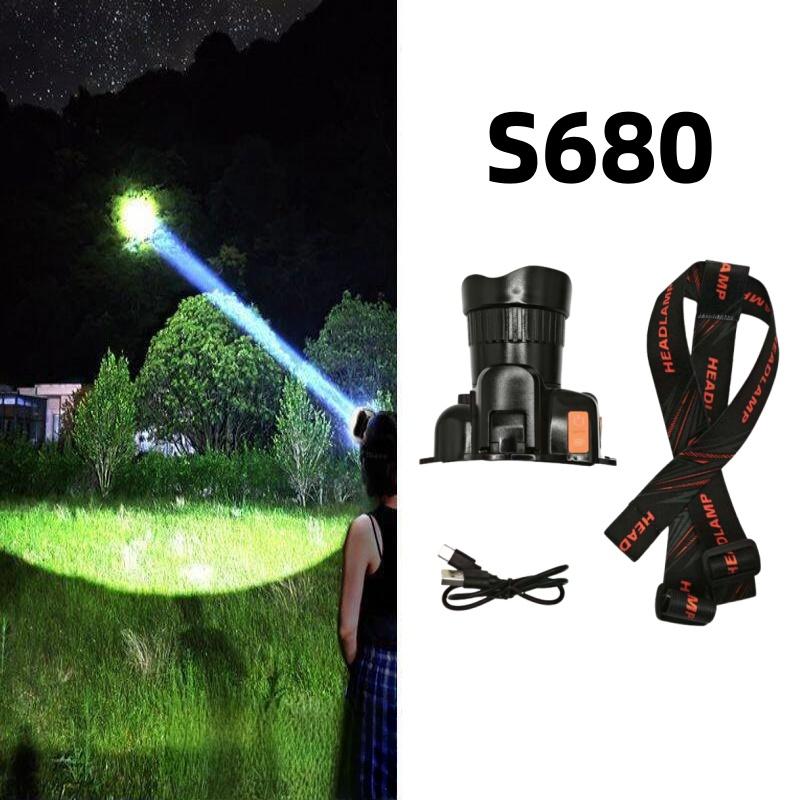 Super Bright LED Headlamp Zoomable White/yellow/blue/red Rechargeable Headlight Suitable for Outdoor Fishing Camping