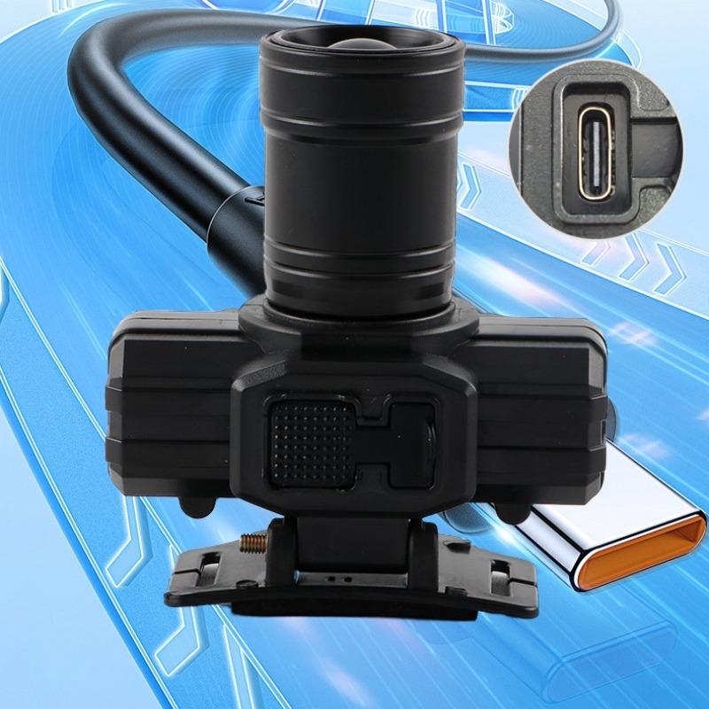 (10 Years Warranty) Super Bright LED White/Yellow Headlight Rechargeable Zoom Headamp Long Life Hands-Free Flashlight for Outdoor Camping Fishing Cycling Hiking Adventure