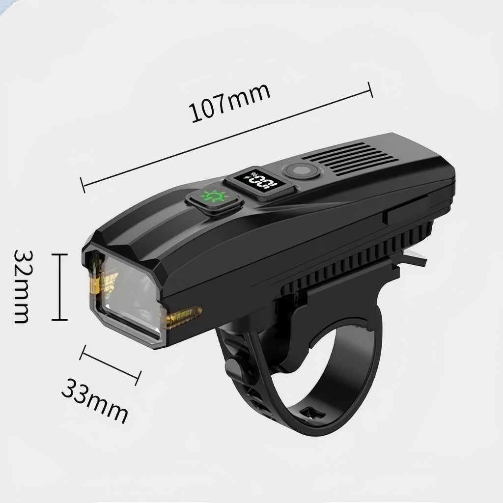 Bicycle Light Front Bike Light Battery Display Waterproof Flashlight USB Charging MTB Road Cycling Headlight Bicycle Accessories