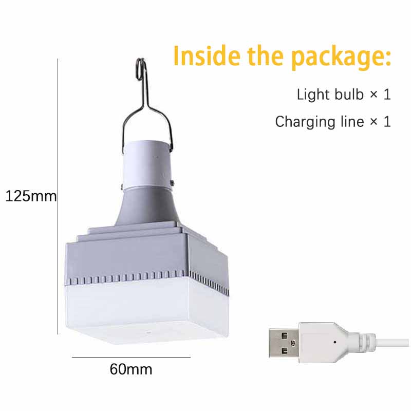 Outdoor Ultra Bright LED Camping Light with Hook 3 Lighting Modes Bulb Handheld Light for Camping Reading Work Portable Lighting