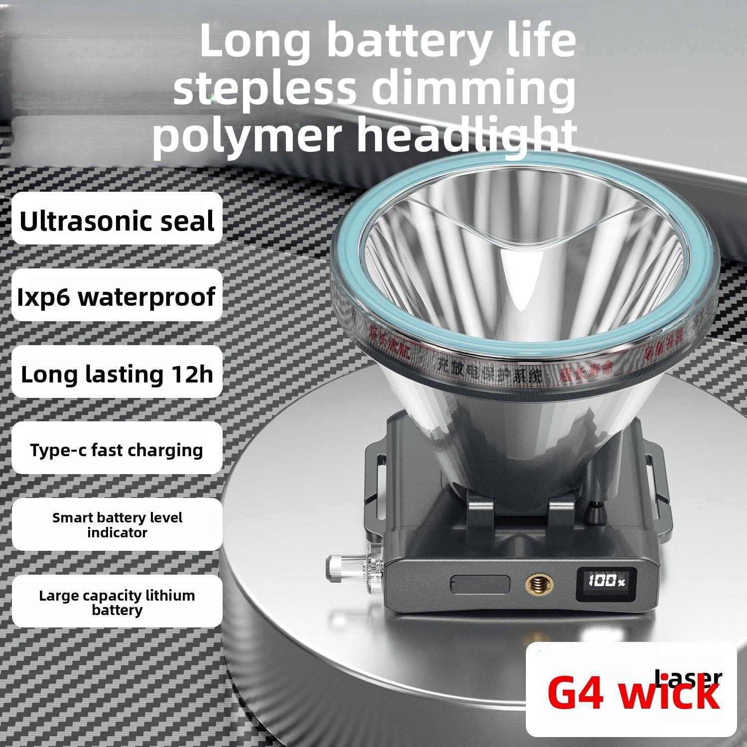 Super Bright LED Induction Headlight Knob Infinitely Dimmable Fixed Focus Headlamp Long Endurance Fishing Light Is Used for Outdoor Camping, Fishing, Hiking, Exploration, Cycling