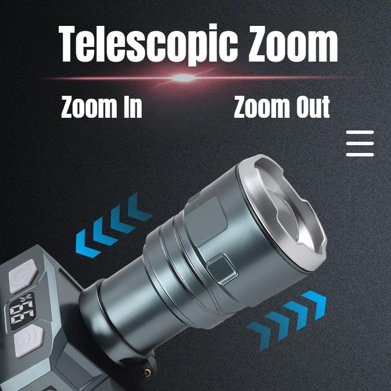 Super Bright LED Rechargeable Headlight 4 Light Sources Zoomable Induction Headlamp with Power Display for Fishing Camping Hiking Cycling